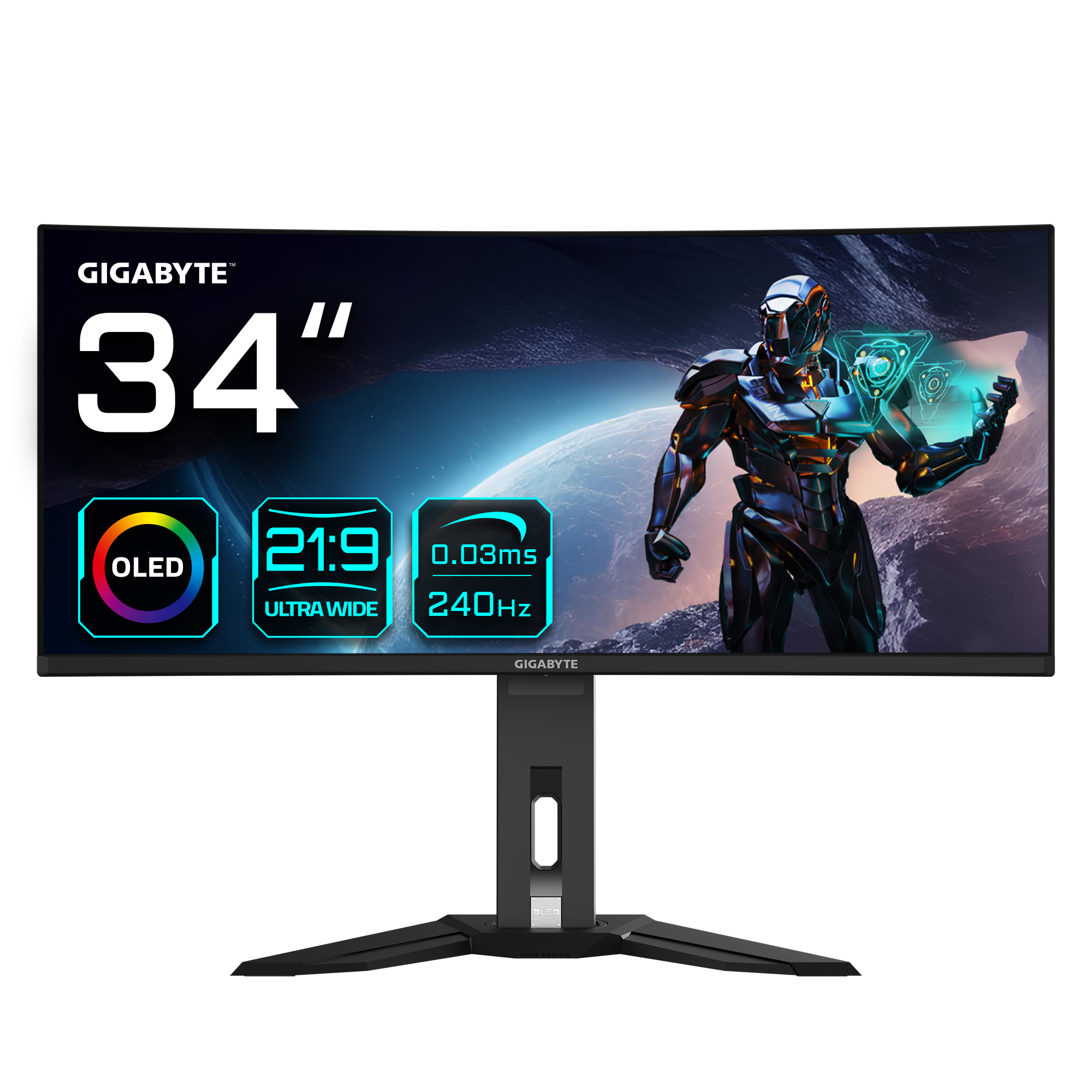 GIGABYTE MO34WQC2 34inch OLED gaming monitor 3440x1440 WQHD 250 cd/m2 240Hz 2xHDMI 2.1 1xDP 1.4 1xUSB C