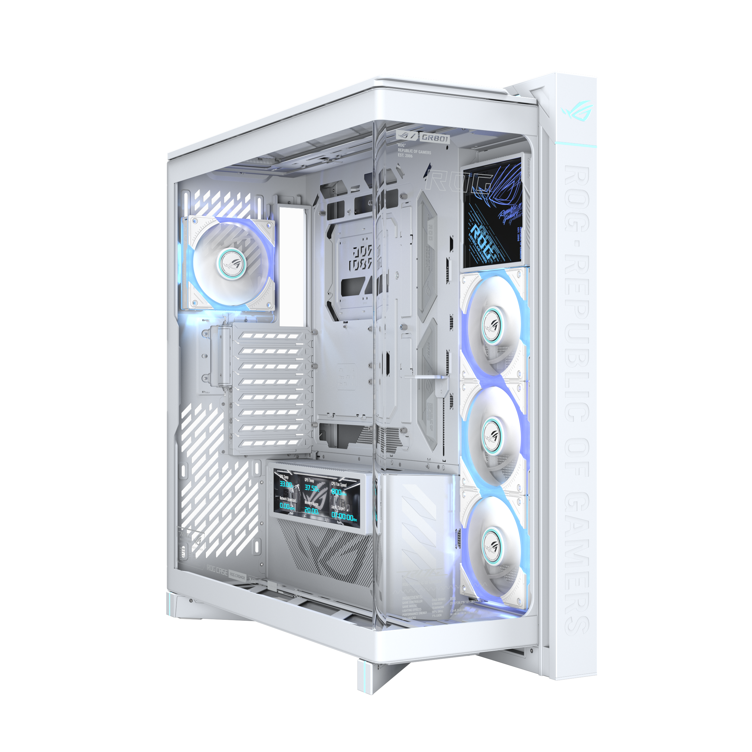 ASUS ROG CRONOX GR801 CURVE TG ARGB WHITE full tower panoramic case
