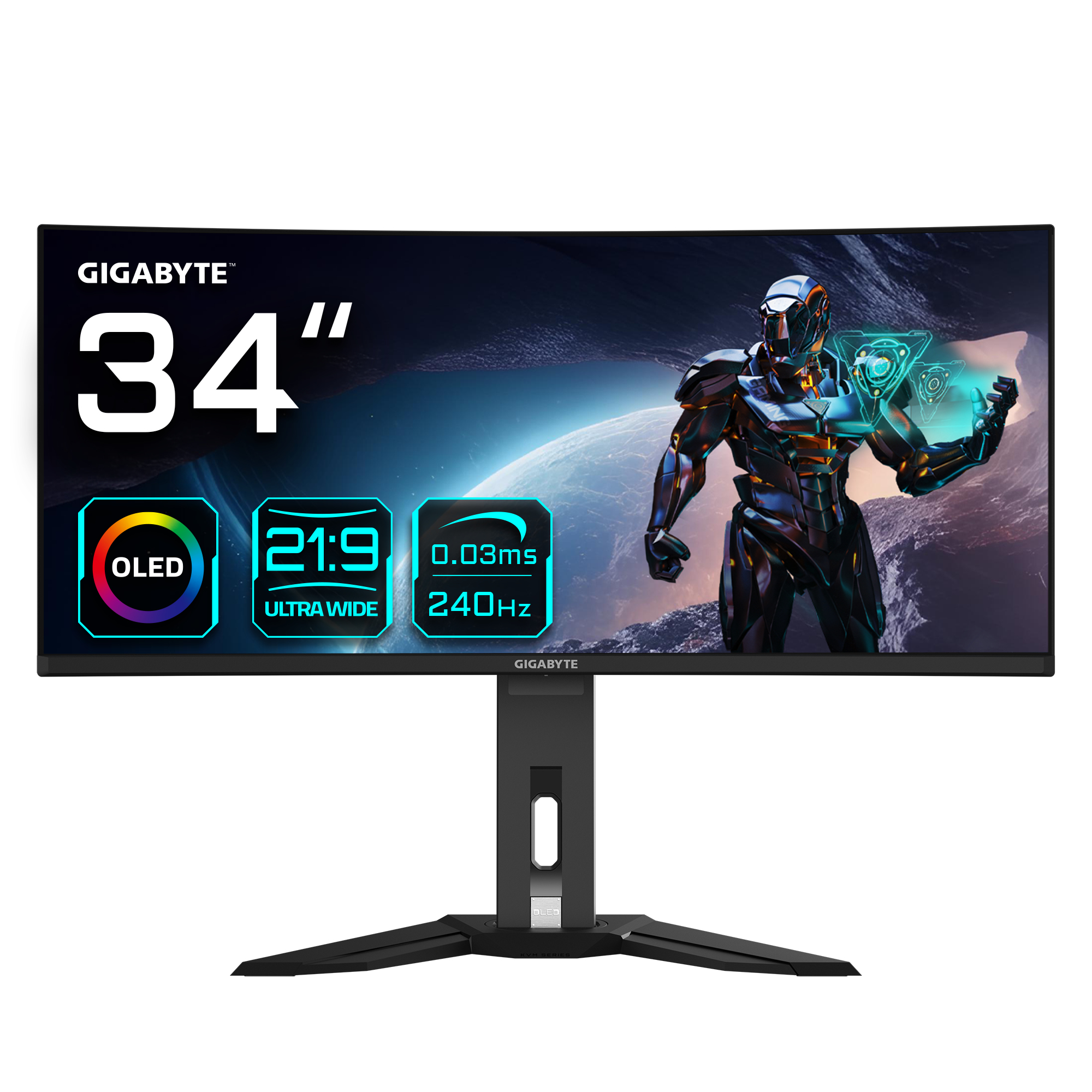 GIGABYTE MO34WQC2 34inch OLED gaming monitor 3440x1440 WQHD 250 cd/m2 240Hz 2xHDMI 2.1 1xDP 1.4 1xUSB C