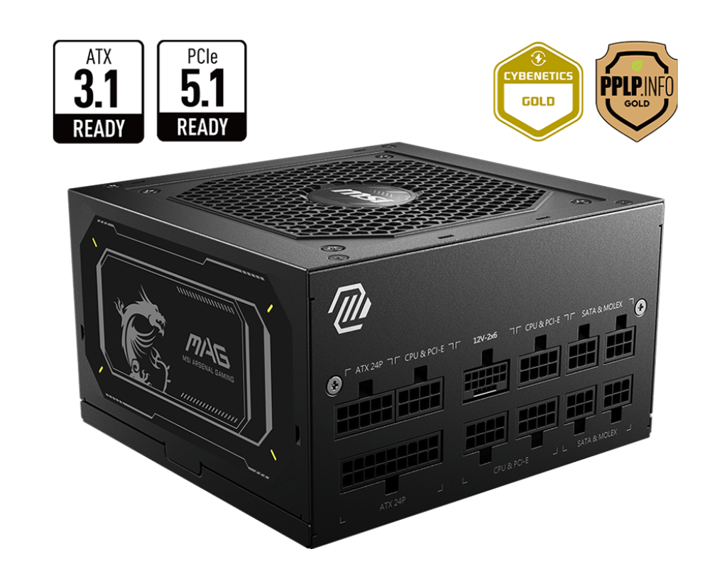 MSI MAG A850GL PCIE5 II 850W GOLD POWER SUPPLY