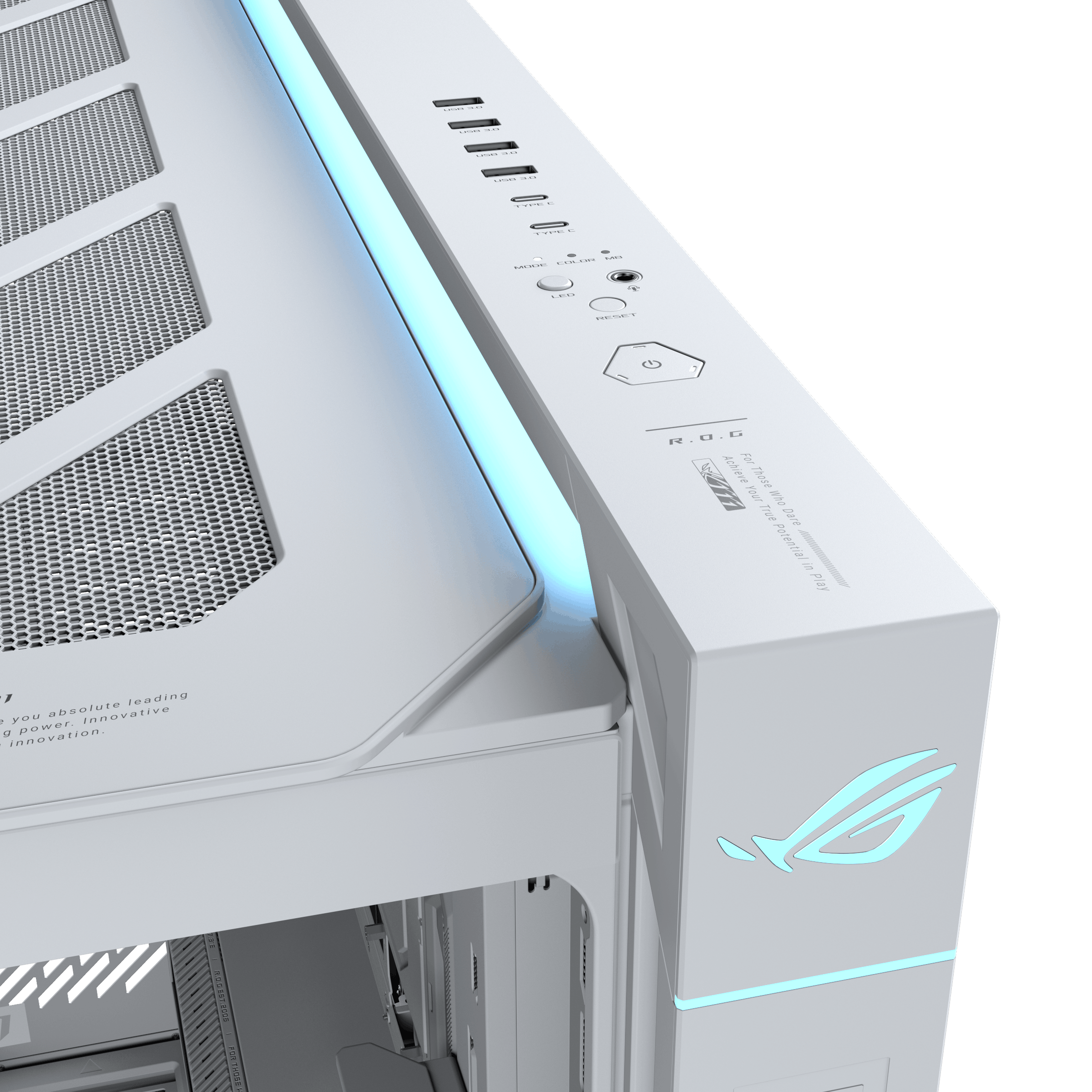 ASUS ROG CRONOX GR801 CURVE TG ARGB WHITE full tower panoramic case
