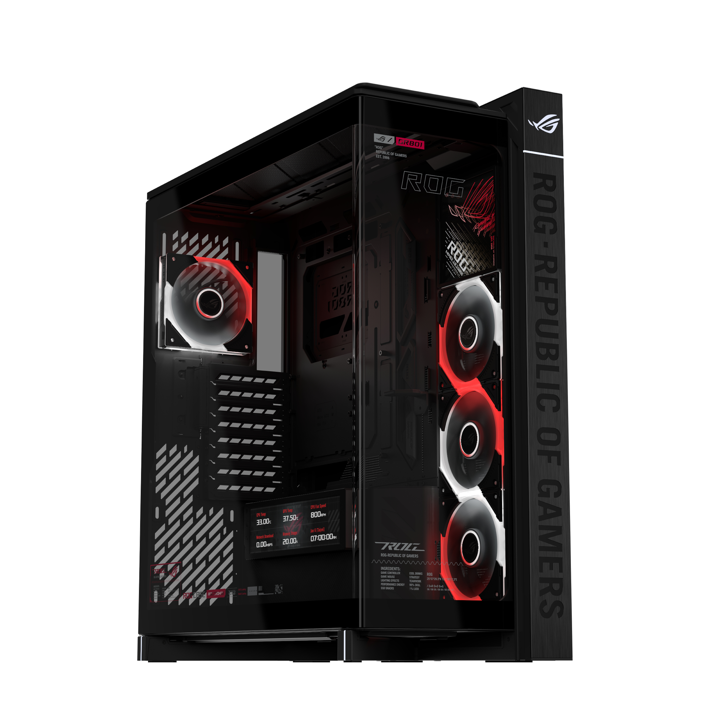 ASUS ROG CRONOX GR801 CURVE TG ARGB BLACK full tower panoramic case