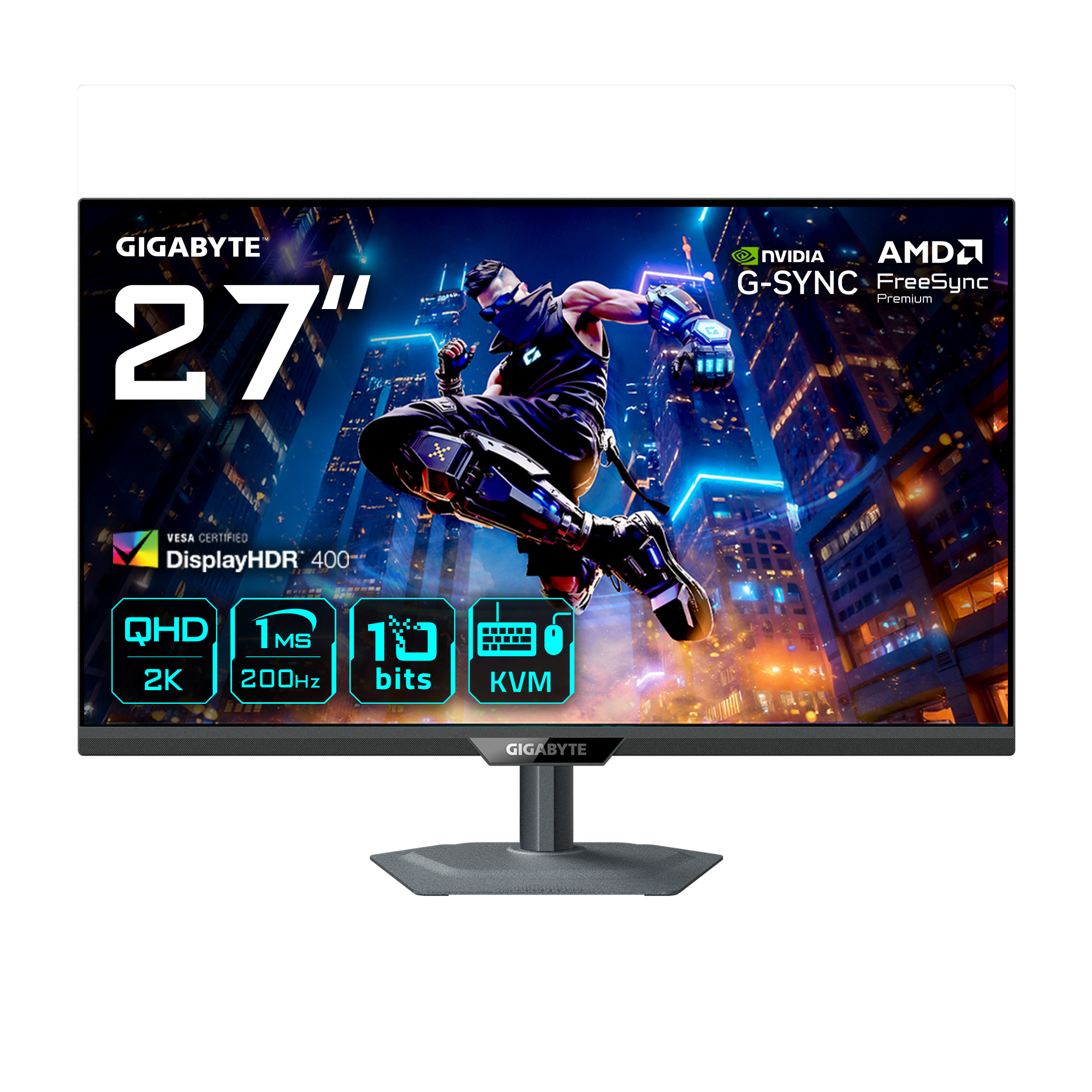 GIGABYTE M27Q2 QD 27inch SS IPS Monitor 2560x1440 200Hz 350cd/m HDR400 HDMI 2.1 x2 Display port 1.4 x1