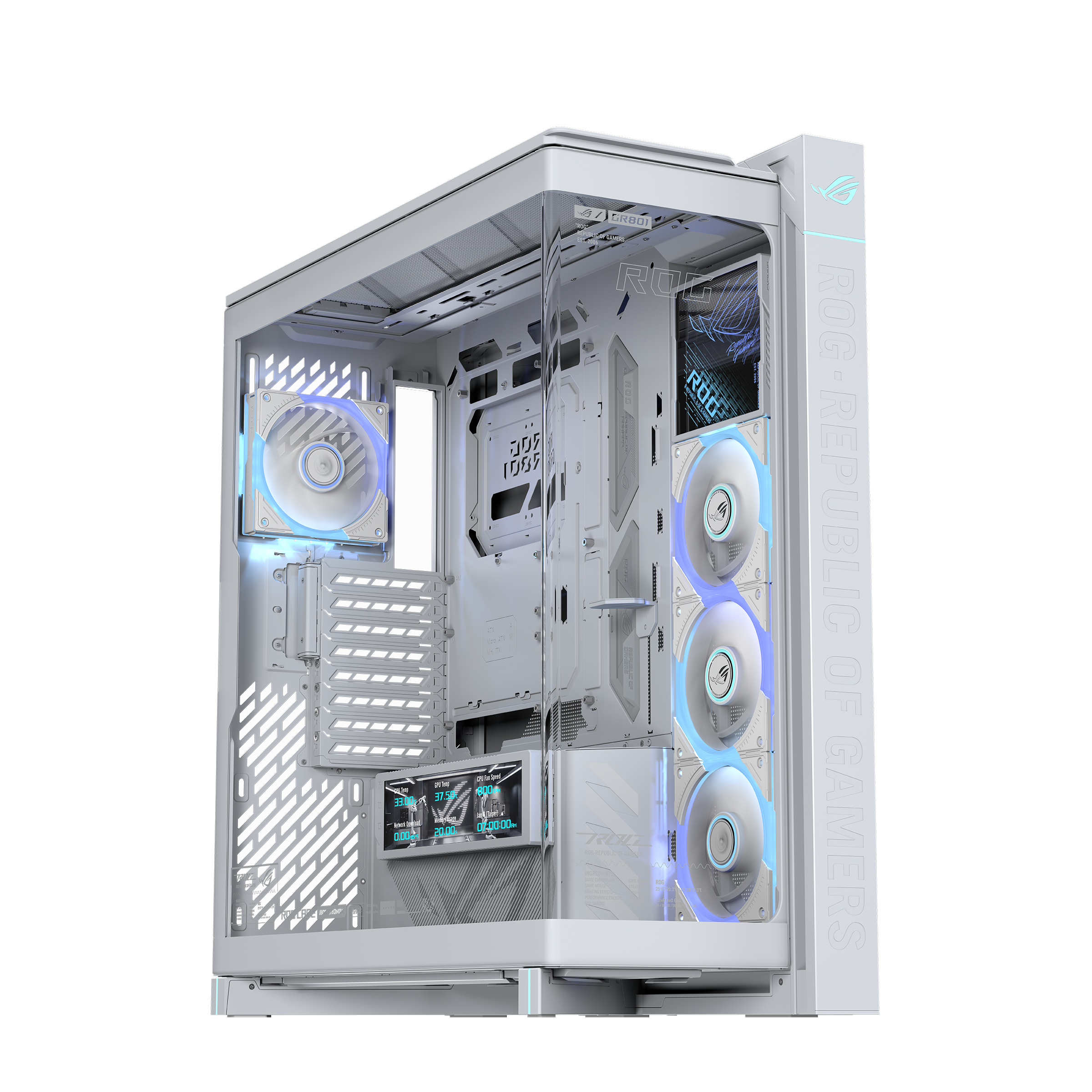 ASUS ROG CRONOX GR801 CURVE TG ARGB WHITE full tower panoramic case