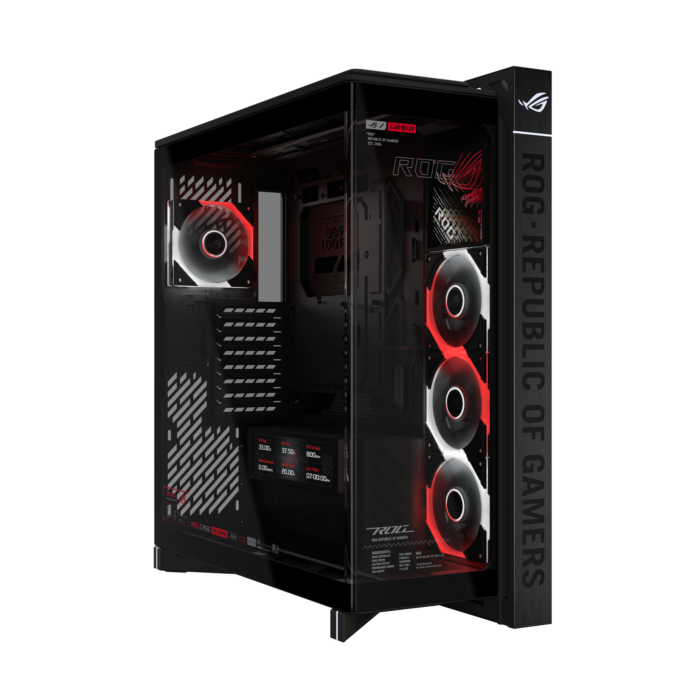 ASUS ROG CRONOX GR801 CURVE TG ARGB BLACK full tower panoramic case