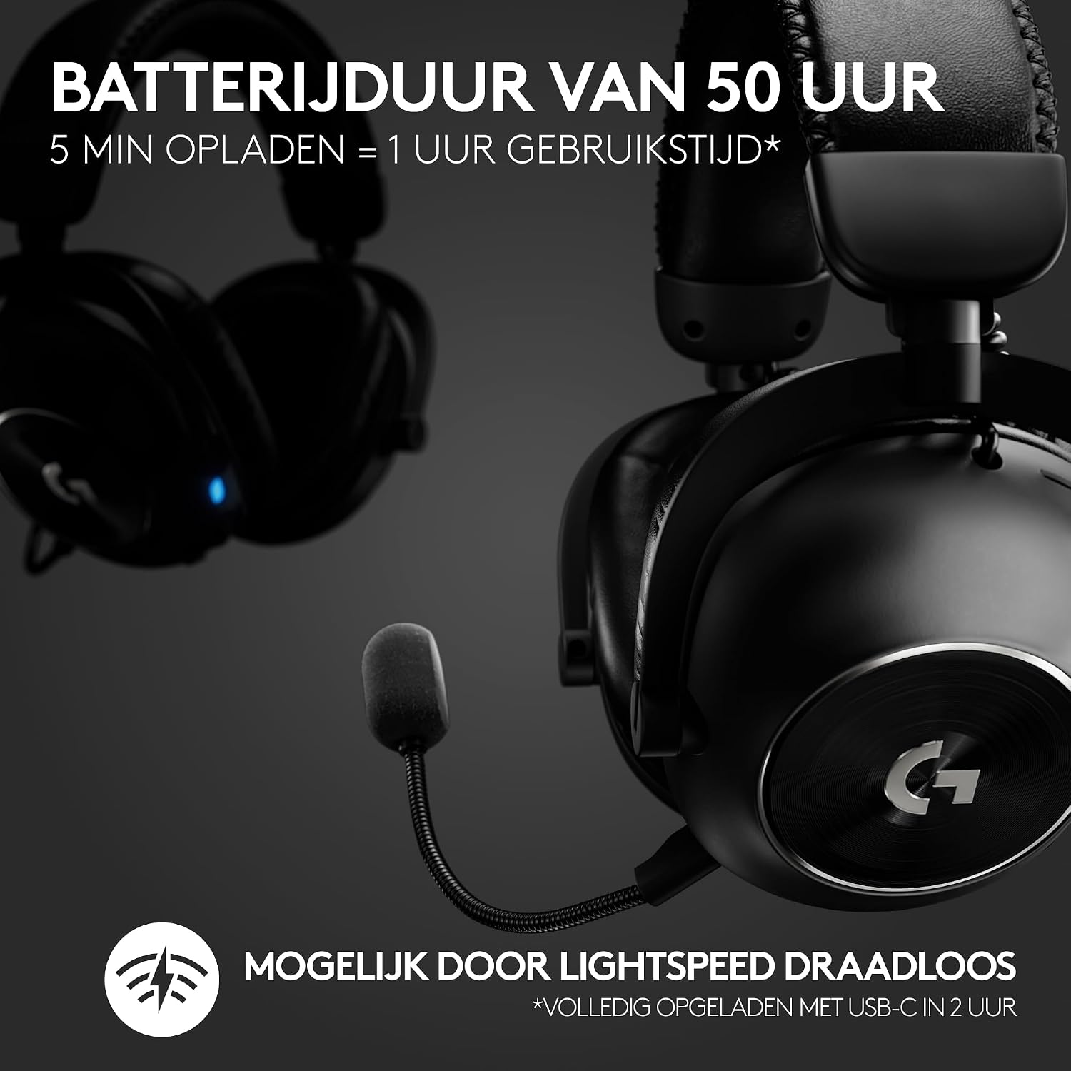 LOGITECH PRO X Headset full size LIGHTSPEED wireless noise isolating
