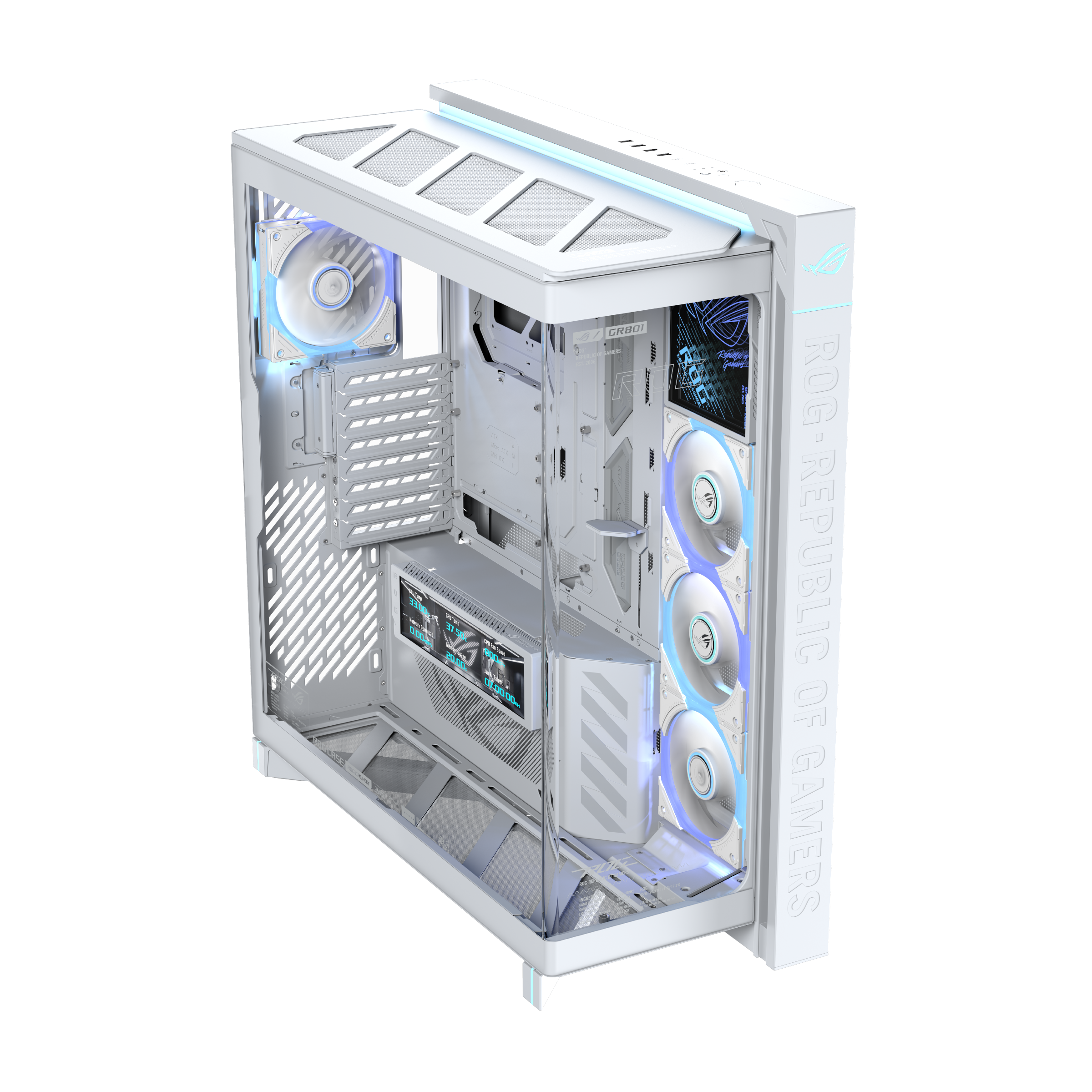 ASUS ROG CRONOX GR801 CURVE TG ARGB WHITE full tower panoramic case