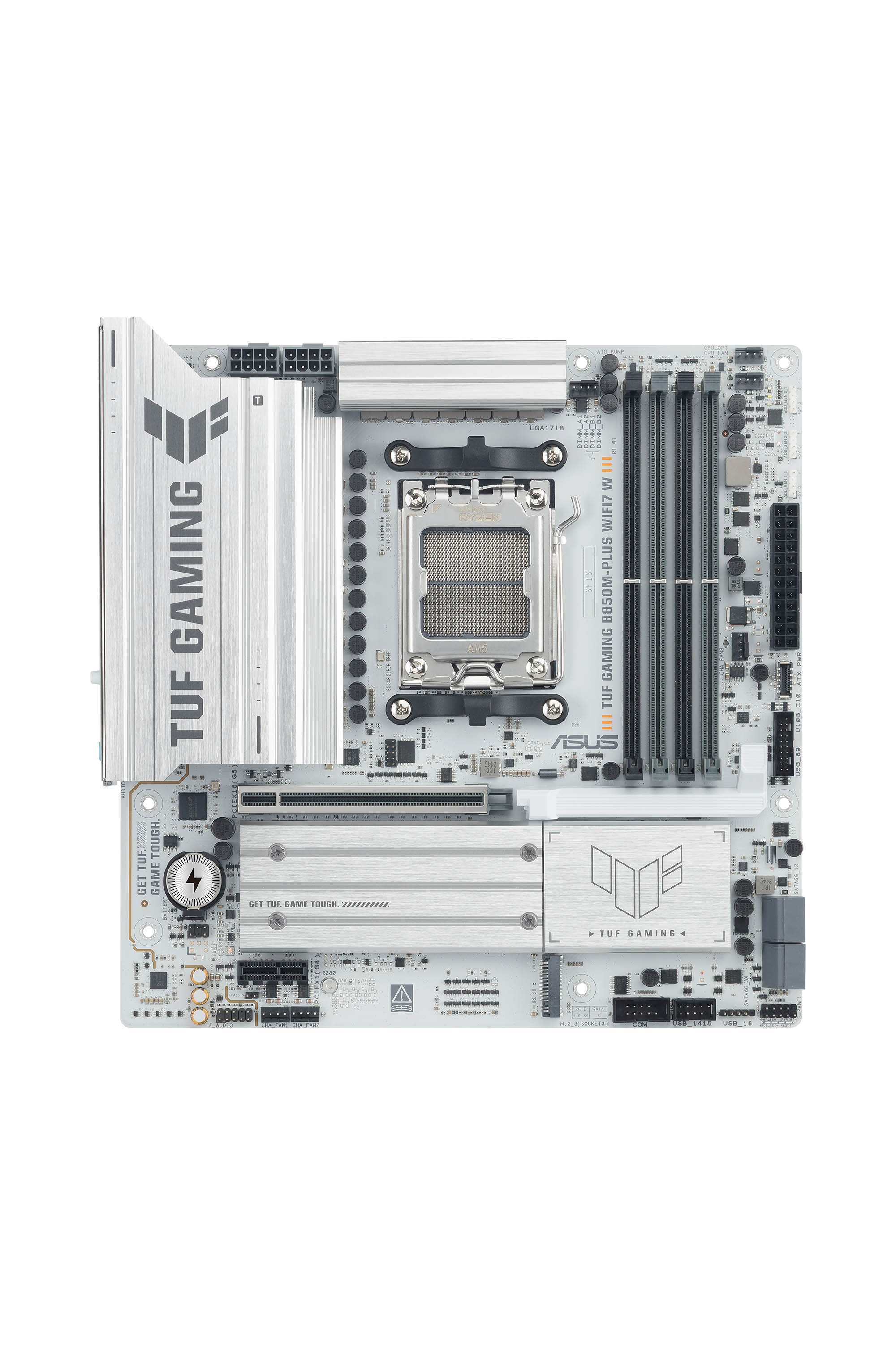 ASUS AMD TUF GAMING B850M-PLUS WIFI7 White Micro-ATX motherboard DDR5 PCIe 5.0 3xM.2 1xHDMI 1xDisplayPort