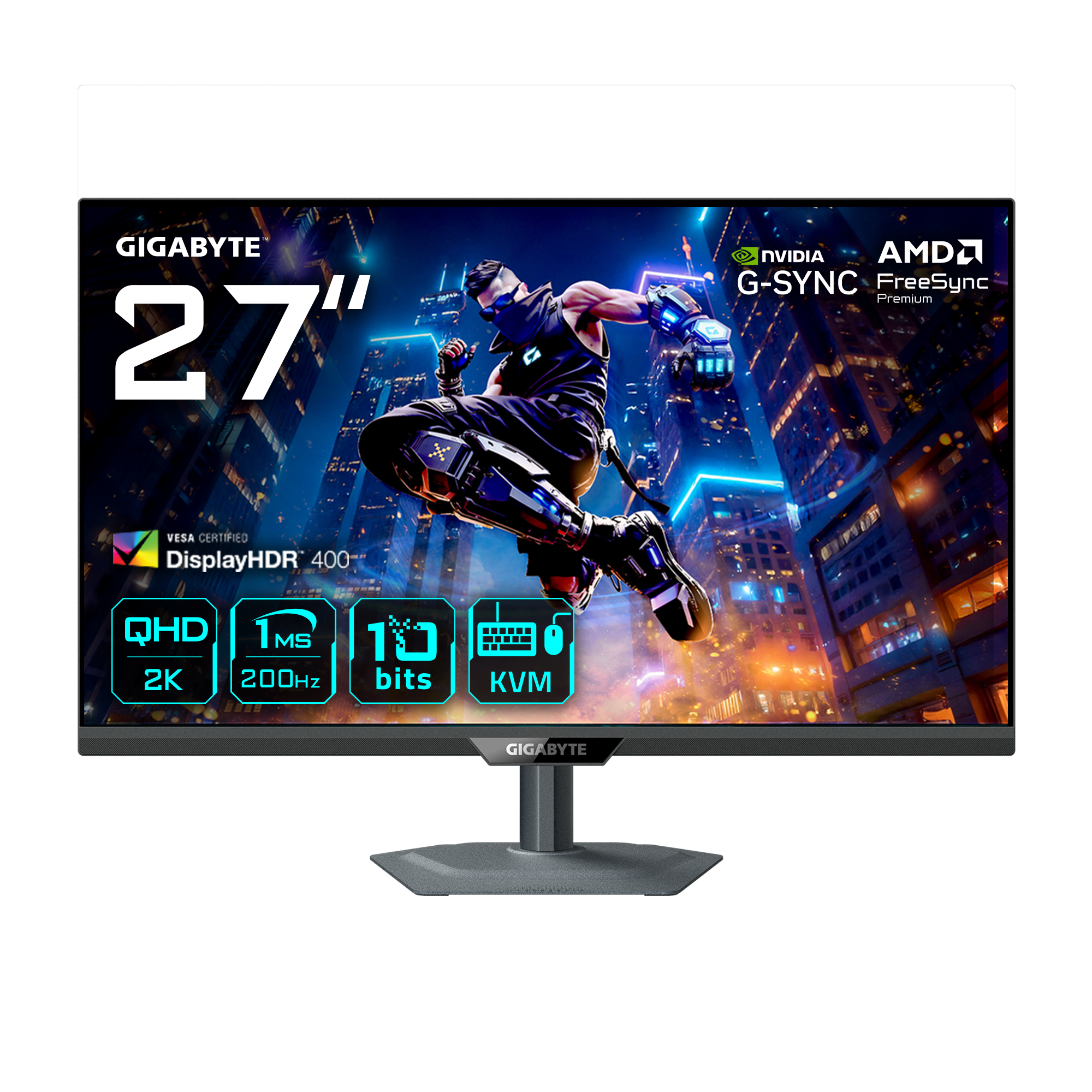 GIGABYTE M27Q2 QD 27inch SS IPS Monitor 2560x1440 200Hz 350cd/m HDR400 HDMI 2.1 x2 Display port 1.4 x1