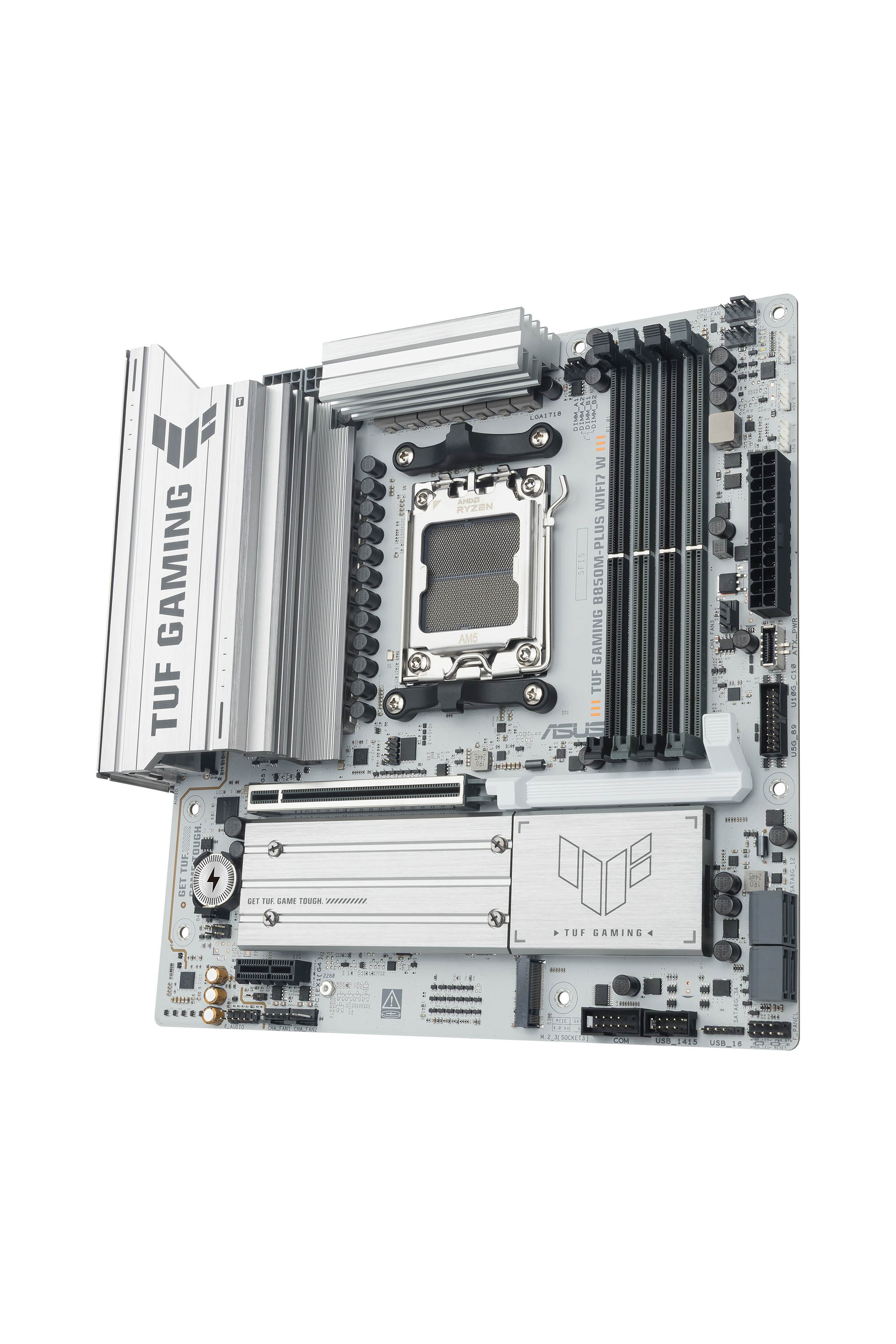 ASUS AMD TUF GAMING B850M-PLUS WIFI7 White Micro-ATX motherboard DDR5 PCIe 5.0 3xM.2 1xHDMI 1xDisplayPort