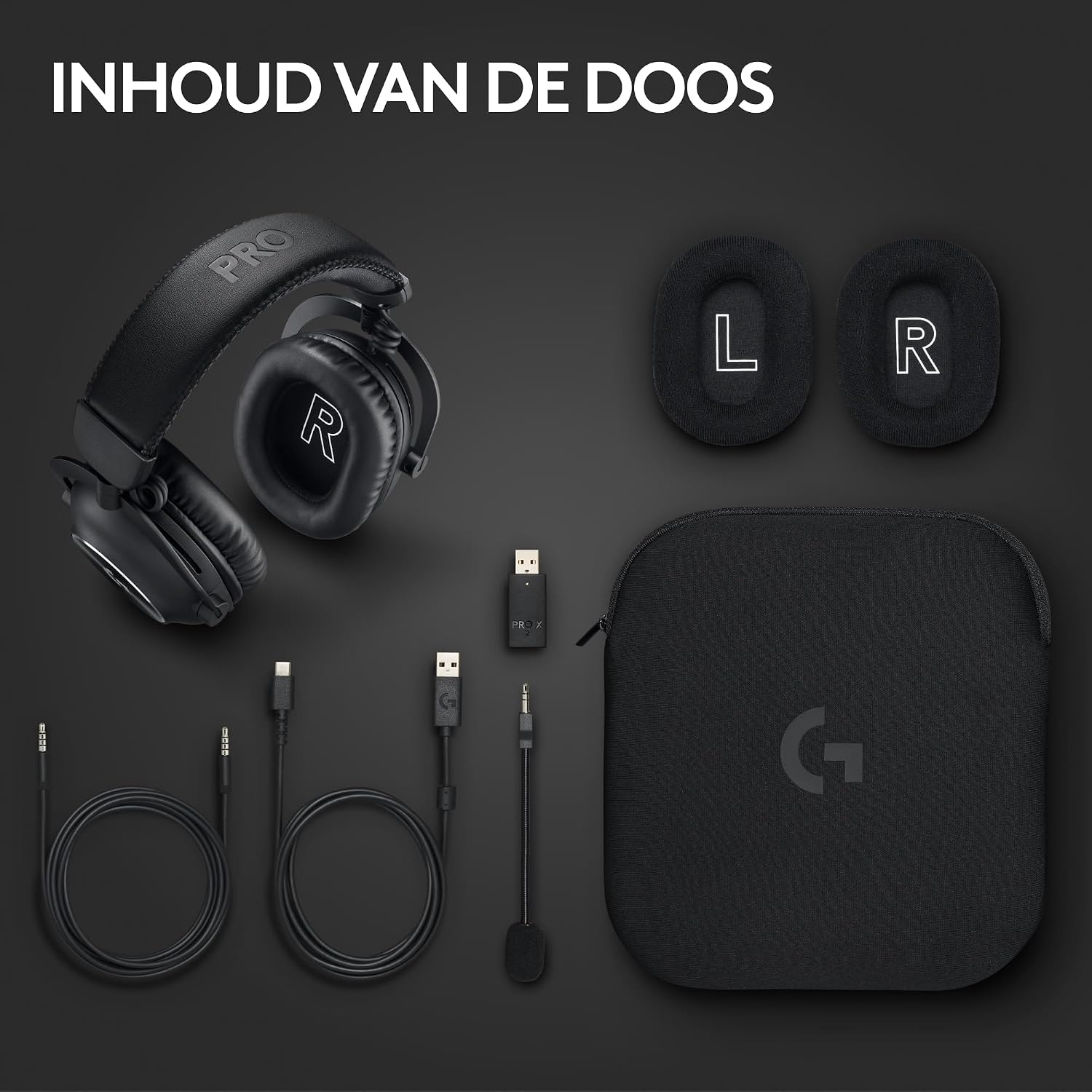 LOGITECH PRO X Headset full size LIGHTSPEED wireless noise isolating