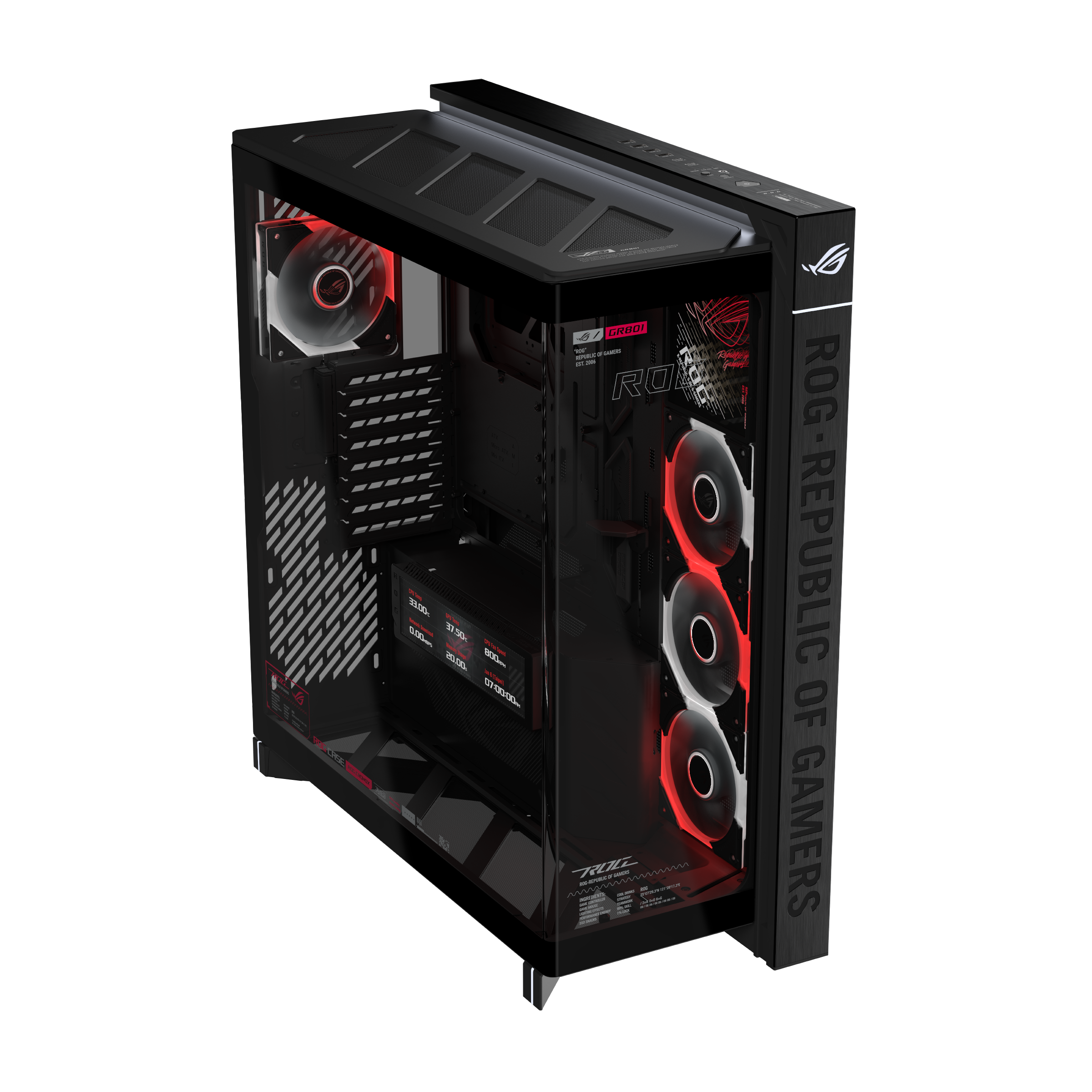 ASUS ROG CRONOX GR801 CURVE TG ARGB BLACK full tower panoramic case