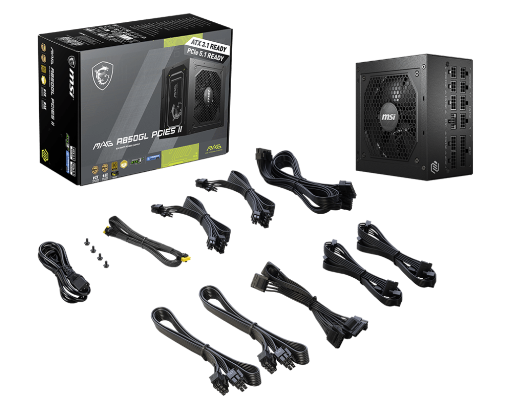 MSI MAG A850GL PCIE5 II 850W GOLD POWER SUPPLY
