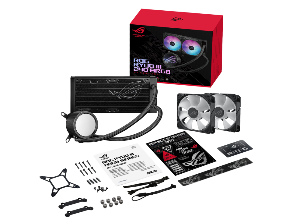 ASUS ROG RYUO III 240 ARGB all-in-one CPU liquid cooler and Anime Matrix LED Display