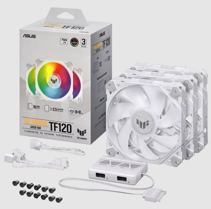 ASUS TUF GAMING TF120 ARGB White Edition 3IN1 Fan