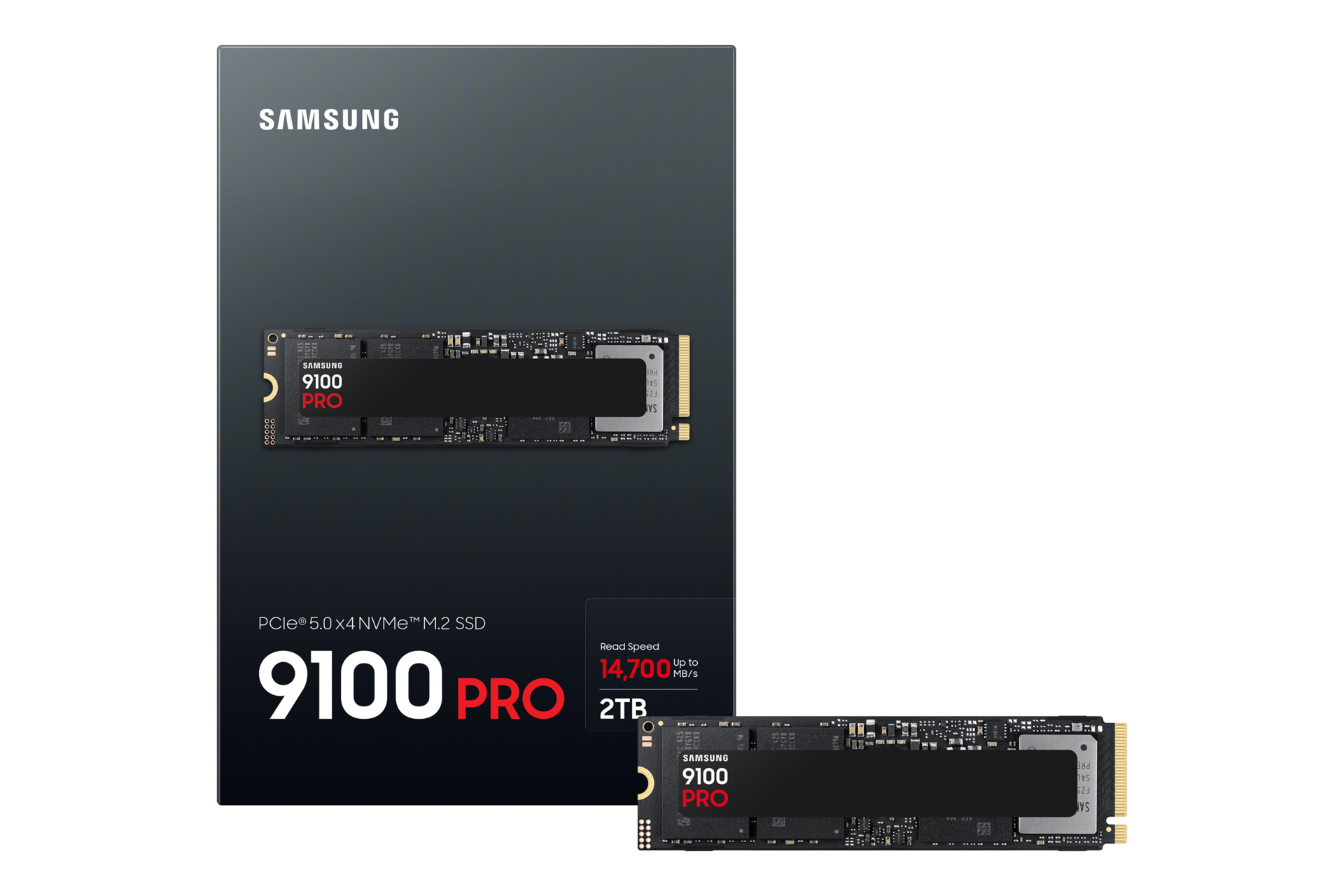 SAMSUNG 9100 PRO SSD NVMe M.2 2TB PCIe 5.0 14.800 MB/s Read 13.400 MB/s Write Internal SSD for Gaming and video editing Black